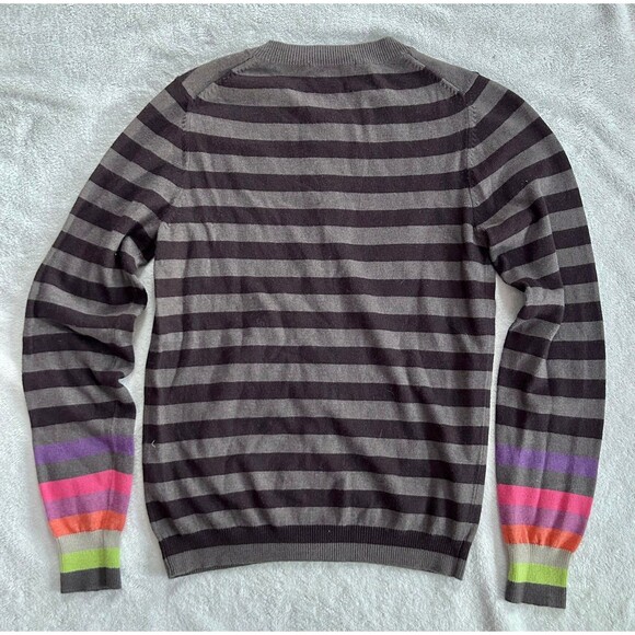 Boden Striped Cashmere Blend Cardigan size 4 Sweater Angora Rabbit Hair - Picture 6 of 7